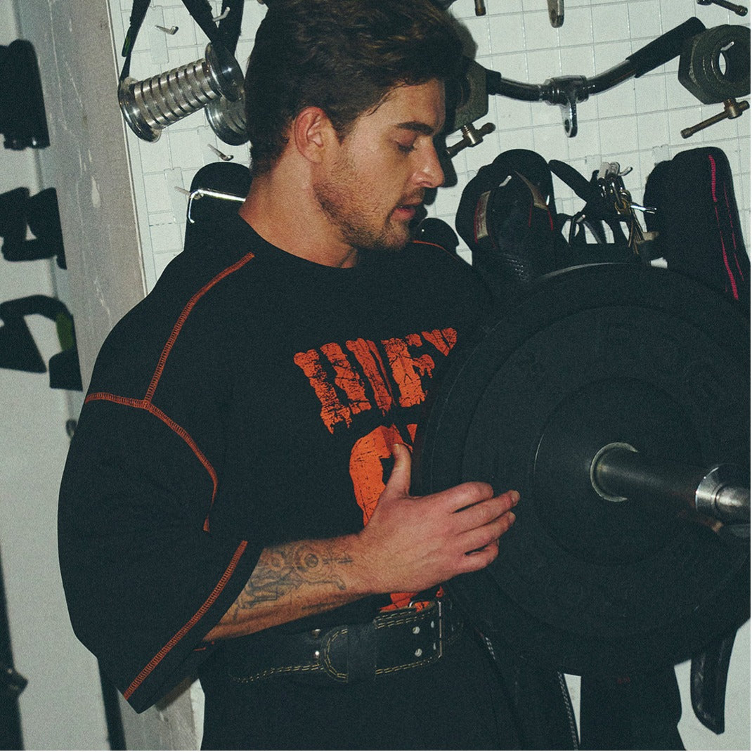 [GYM CLUB LEGACY PRE-ORDER] HDEX Baju Korea Olahraga Giant Fit 85 Mesh Short Sleeve Black Pria Fitness
