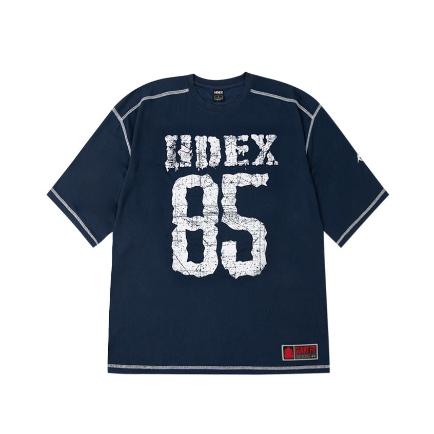 [GYM CLUB LEGACY PRE-ORDER] HDEX Baju Korea Olahraga Giant Fit 85 Mesh Short Sleeve Navy Pria Fitness