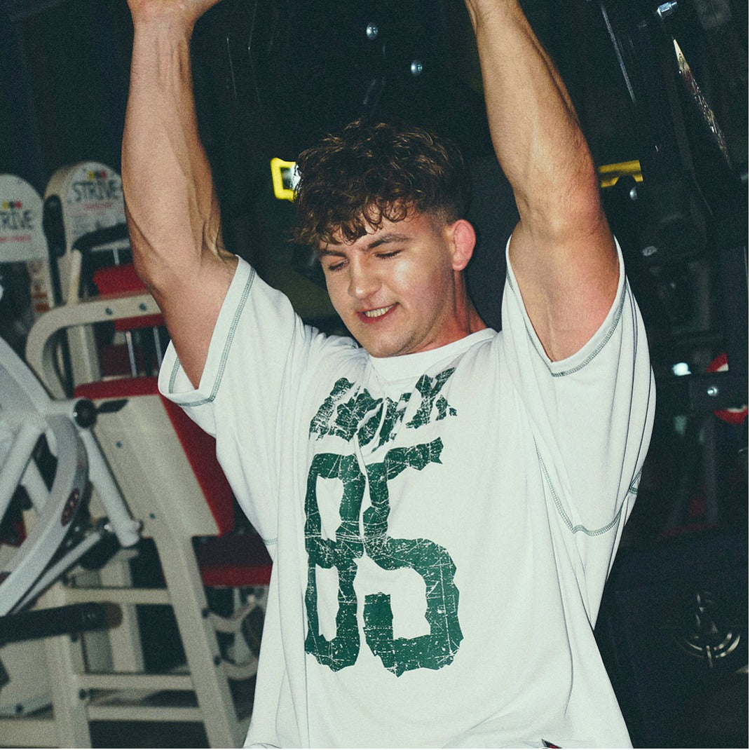 [GYM CLUB LEGACY PRE-ORDER] HDEX Baju Korea Olahraga Giant Fit 85 Mesh Short Sleeve White Pria Fitness