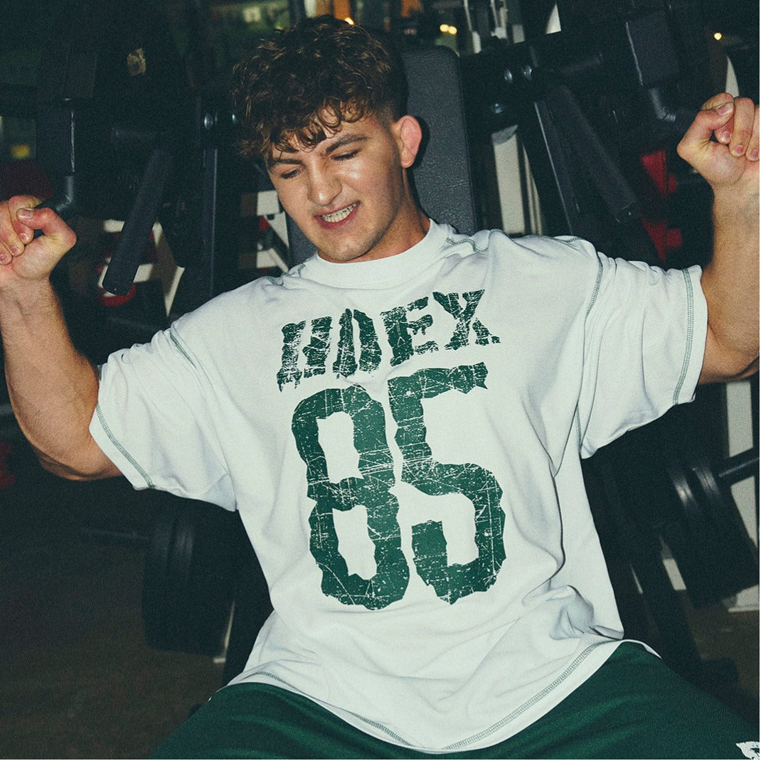 [GYM CLUB LEGACY PRE-ORDER] HDEX Baju Korea Olahraga Giant Fit 85 Mesh Short Sleeve White Pria Fitness