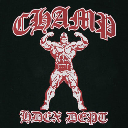 [GYM CLUB LEGACY PRE-ORDER] HDEX Baju Korea Olahraga Old Champ Giant Fit Short Sleeve Black Pria Fitness