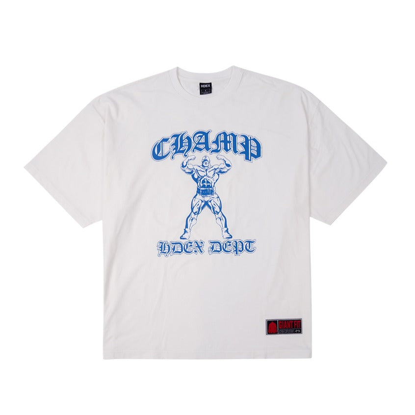[GYM CLUB LEGACY PRE-ORDER] HDEX Baju Korea Olahraga Old Champ Giant Fit Short Sleeve White Pria Fitness