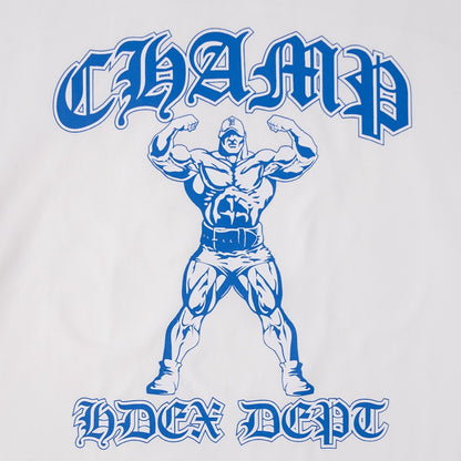 [GYM CLUB LEGACY PRE-ORDER] HDEX Baju Korea Olahraga Old Champ Giant Fit Short Sleeve White Pria Fitness