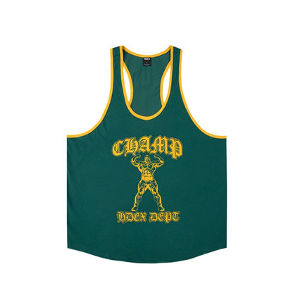 [GYM CLUB LEGACY PRE-ORDER] HDEX Baju Korea Olahraga Old Champ Stringer Green Pria Fitness