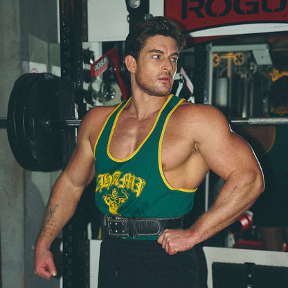 [GYM CLUB LEGACY PRE-ORDER] HDEX Baju Korea Olahraga Old Champ Stringer Green Pria Fitness