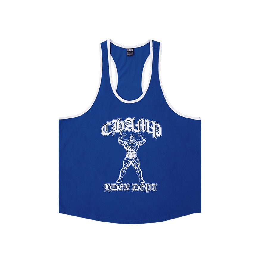 [GYM CLUB LEGACY PRE-ORDER] HDEX Baju Korea Olahraga Old Champ Stringer Cobalt Blue Pria Fitness