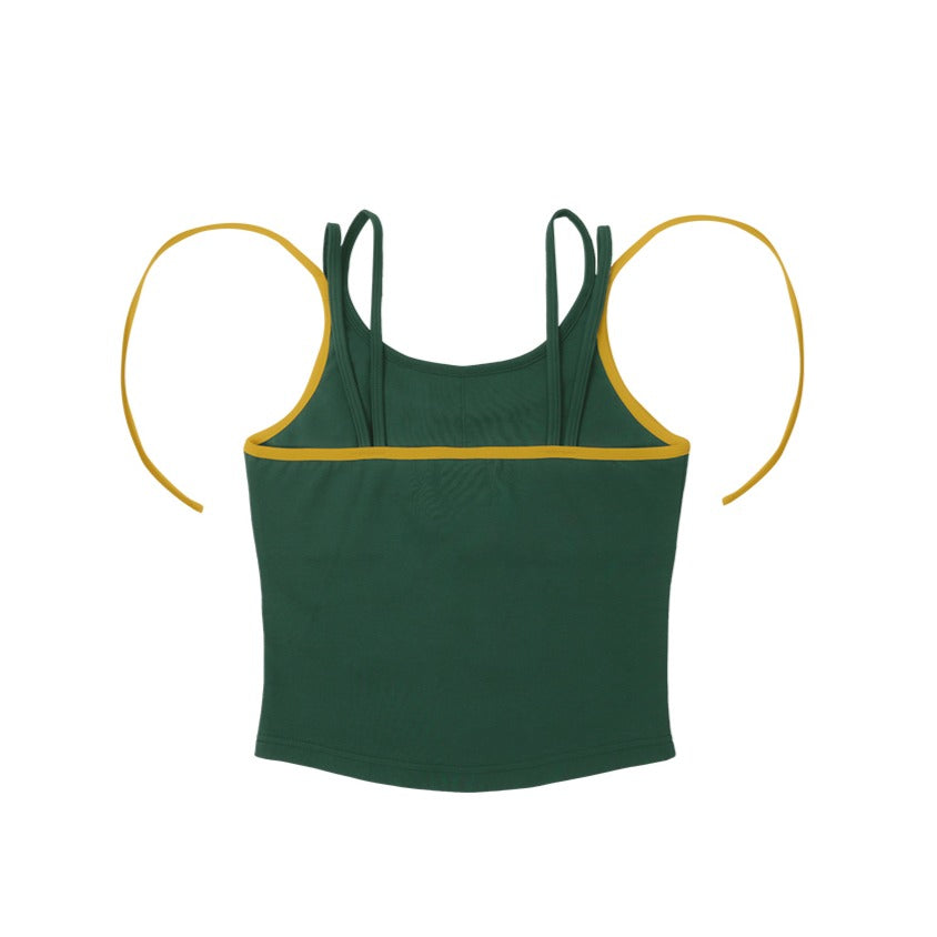 [GYM CLUB LEGACY PRE-ORDER] HDEX Baju Korea Olahraga Women`s Double String Halter Tank Top Deep Green Wanita Fitness