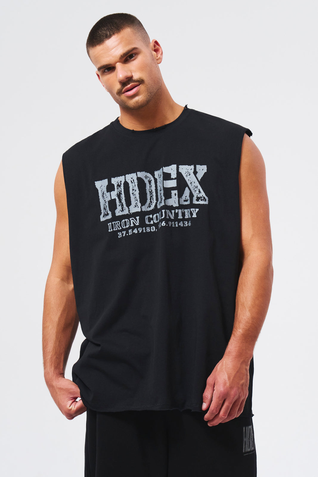 HDEX Baju Korea Olahraga Breaking Damage Sleeveless Black Pria Fitness