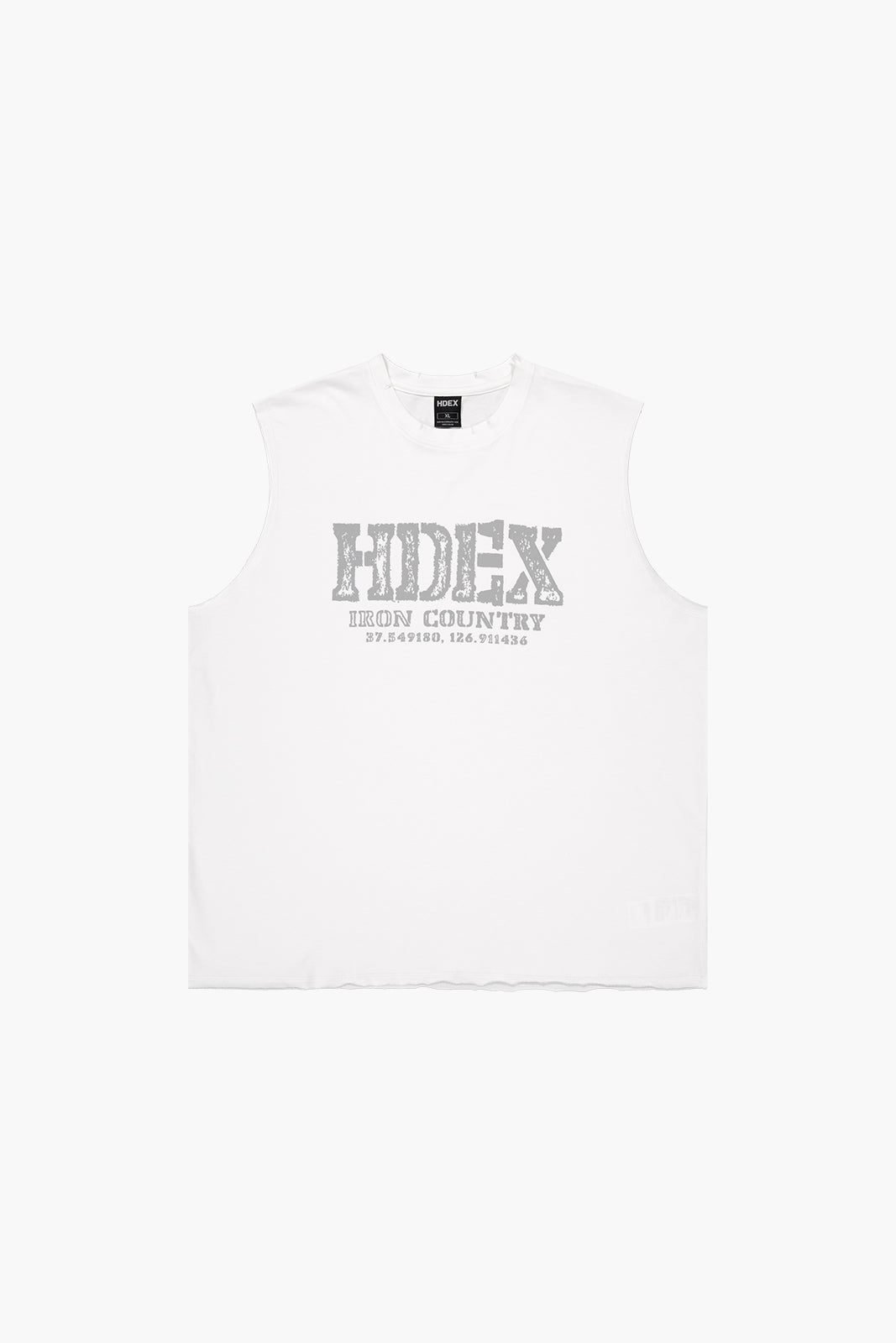 HDEX Baju Korea Olahraga Breaking Damage Sleeveless White Pria Fitness