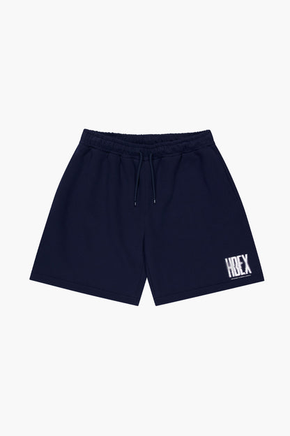 HDEX Celana Korea Olahraga Crack Printed Sweat Shorts Navy Pria Fitness