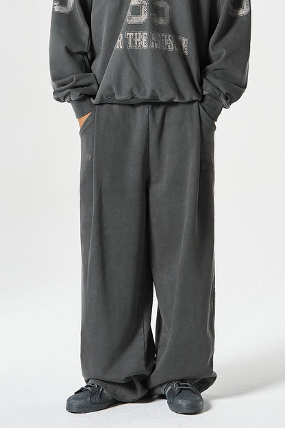 HDEX Celana Korea Olahraga Pigment Wide Sweat Pants Charcoal Pria Fitness