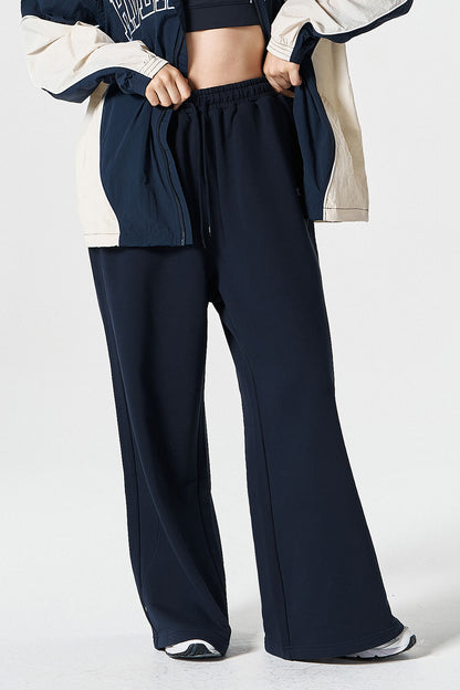 HDEX Celana Korea Olahraga Curve Rivet Sweat Pants Navy Pria Wanita Fitness