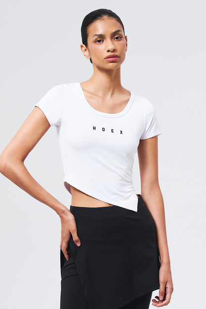 HDEX Baju Korea Olahraga Womens Brisen V-Cut Short Sleeve White Wanita Fitness