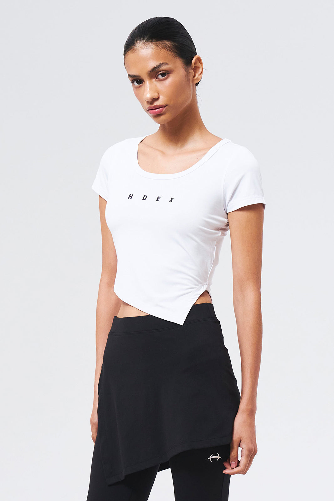 HDEX Baju Korea Olahraga Womens Brisen V-Cut Short Sleeve White Wanita Fitness