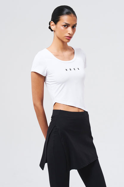 HDEX Baju Korea Olahraga Womens Brisen V-Cut Short Sleeve White Wanita Fitness