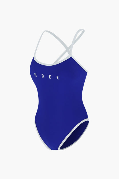 HDEX Mond Back String Monokini Cobalt Blue