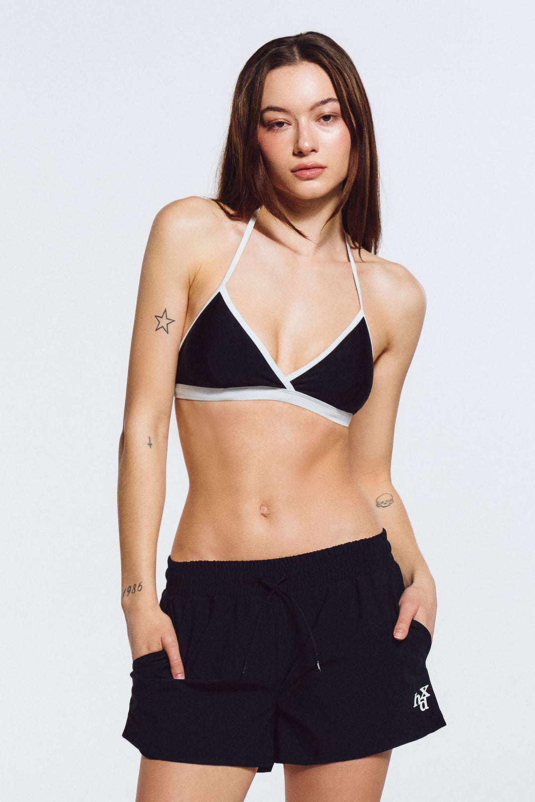 HDEX Contrast Triangle Bikini Set Black