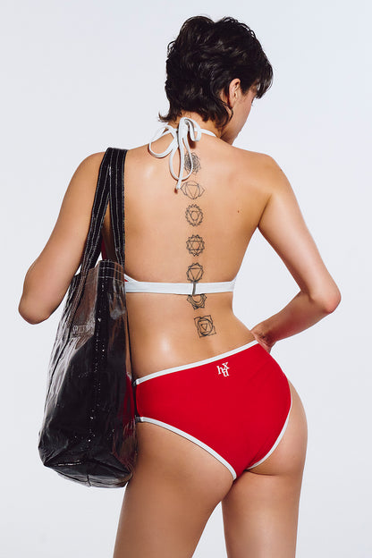 HDEX Contrast Triangle Bikini Set Red