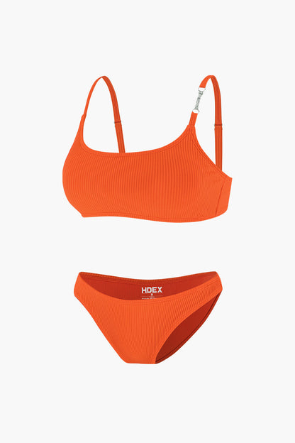 HDEX Metal Ribbed Bikini Set Orange