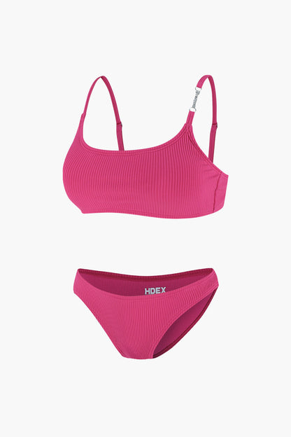 HDEX Metal Ribbed Bikini Set Pink