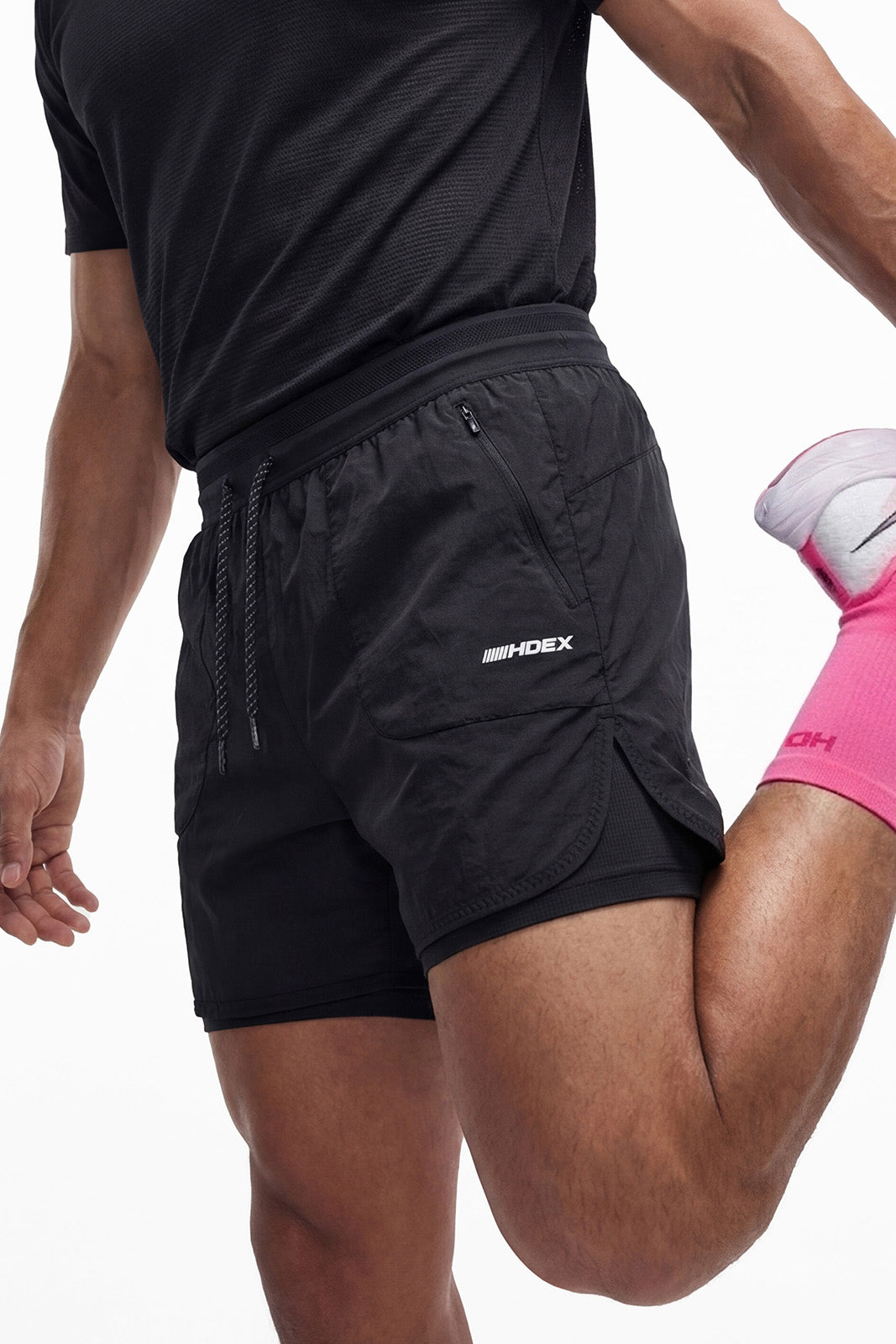 HDEX Celana Korea Olahraga Assist 2-in-1 Ripstop Shorts Black Pria Fitness