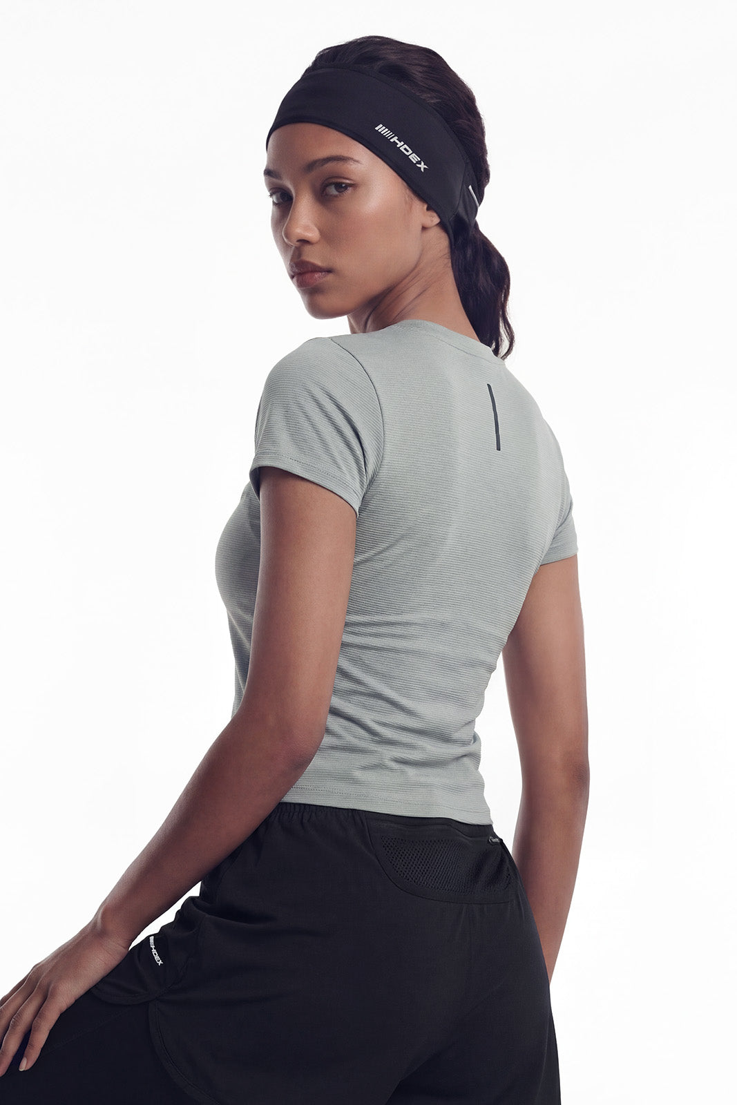 HDEX Assist Reflective Headband Black Wanita Fitness