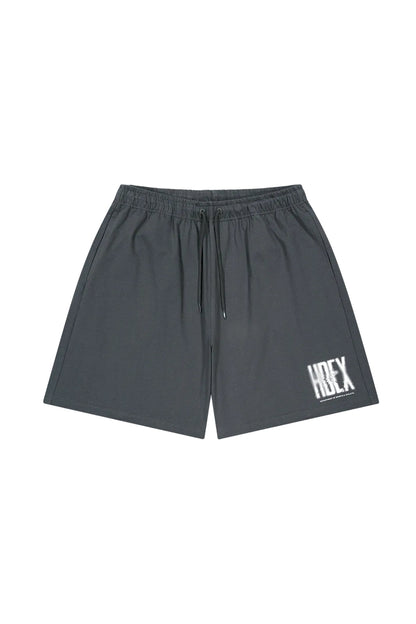 HDEX Celana Korea Olahraga Crack Printed Shorts Charcoal Pria Fitness