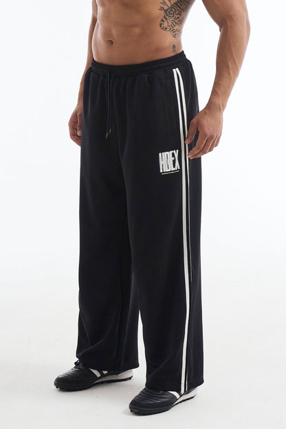 HDEX Celana Korea Olahraga Crack Printed Track Pants Black Pria Fitness