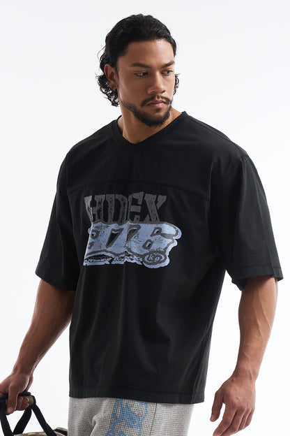 HDEX Baju Korea Olahraga Core Combi Sorona Mesh Short Sleeve Black