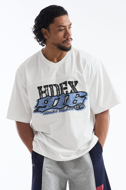 HDEX Baju Korea Olahraga Core Combi Sorona Mesh Short Sleeve White