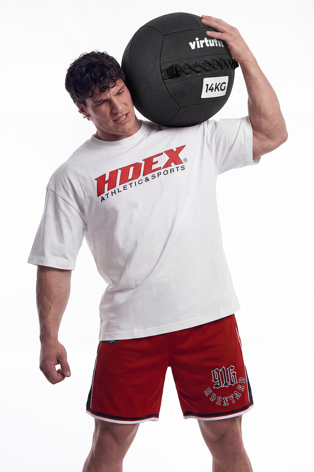 HDEX Baju Korea Olahraga Origin Short Sleeve White Pria Fitness