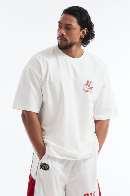 HDEX Baju Korea Olahraga HX Back Logo Short Sleeve White Pria Fitness