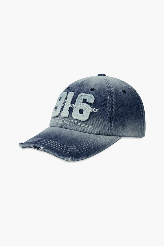 HDEX Topi Korea Olahraga 916 Denim Washed Ball Cap Blue Pria Wanita Fitness