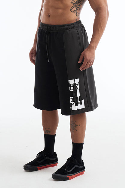 HDEX Celana Korea Olahraga Lift Damage Block Sweat Shorts Black Pria Fitness