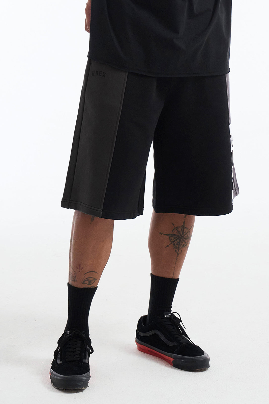 HDEX Celana Korea Olahraga Lift Damage Block Sweat Shorts Black Pria Fitness