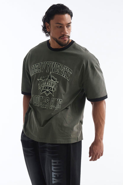 HDEX Baju Korea Olahraga LVS Club Short Sleeve Khaki Pria Fitness