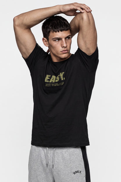 HDEX Baju Korea Olahraga EJWU Muscle Fit Short Sleeve Black Pria Fitness