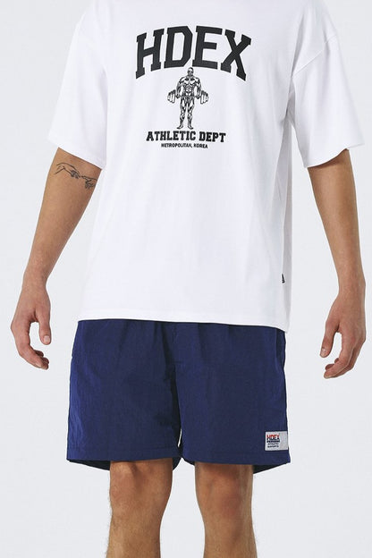 HDEX Metal Nylon Label Track Shorts Navy