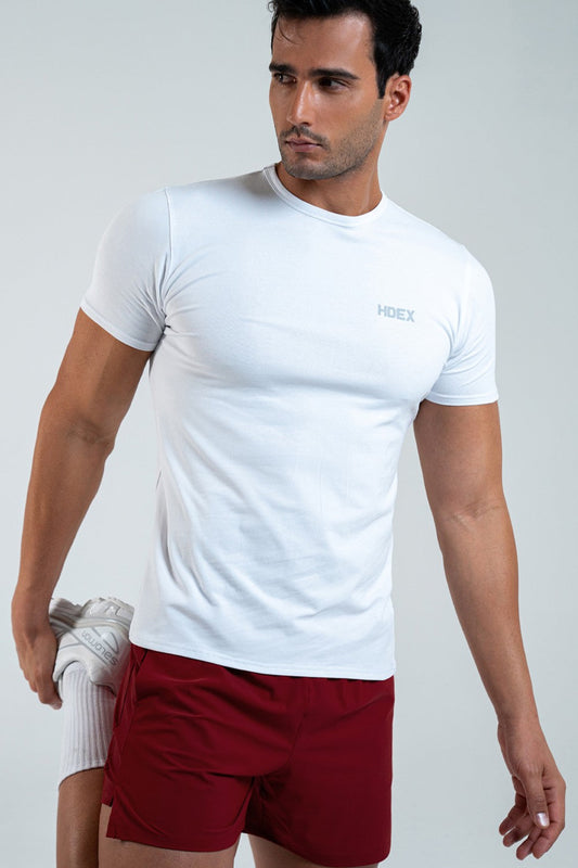 HDEX Main Small Logo Air Muscle Fit Short Sleeve White