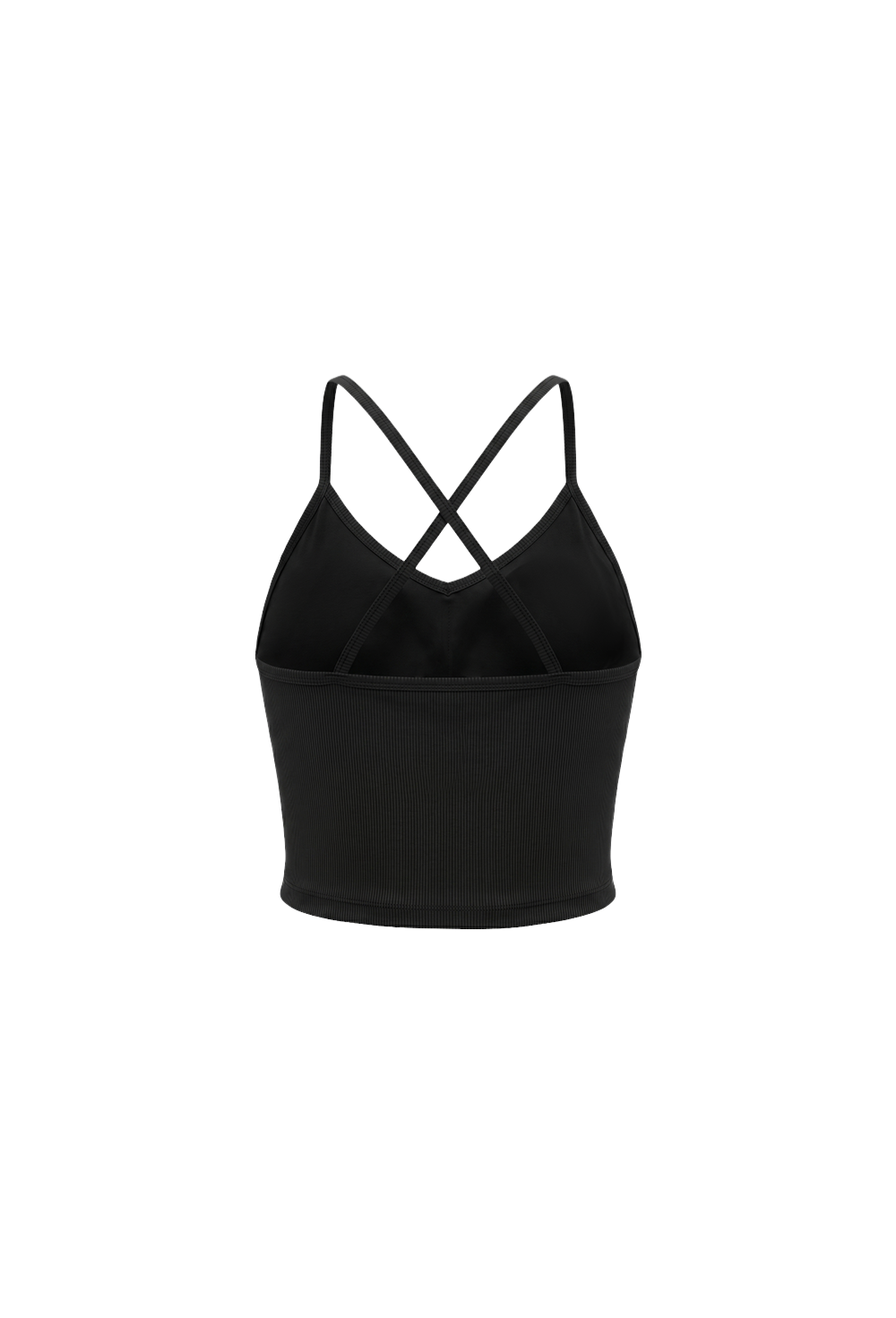 HDEX Baju Korea Olahraga Soft Skin Shirring Bra Top Black Wanita Fitness