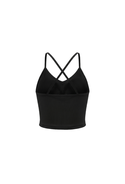 HDEX Baju Korea Olahraga Soft Skin Shirring Bra Top Black Wanita Fitness