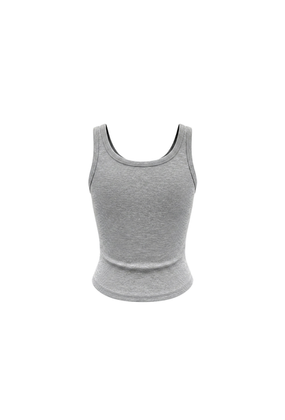 HDEX Baju Korea Olahraga Soft Skin Plain Bra Top Melange Gray Wanita Fitness
