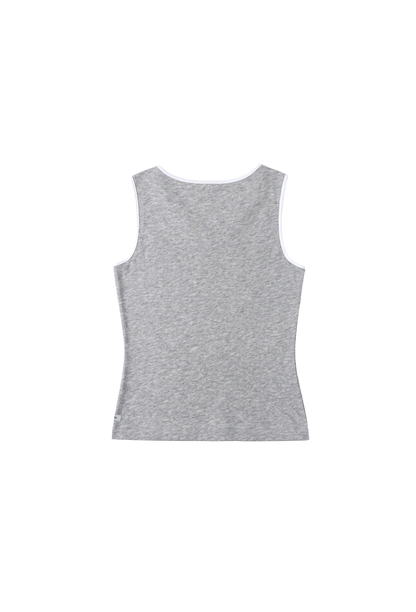 HDEX Baju Korea Olahraga Essential Double Layer Sleeveless W Melange Gray Wanita Fitness