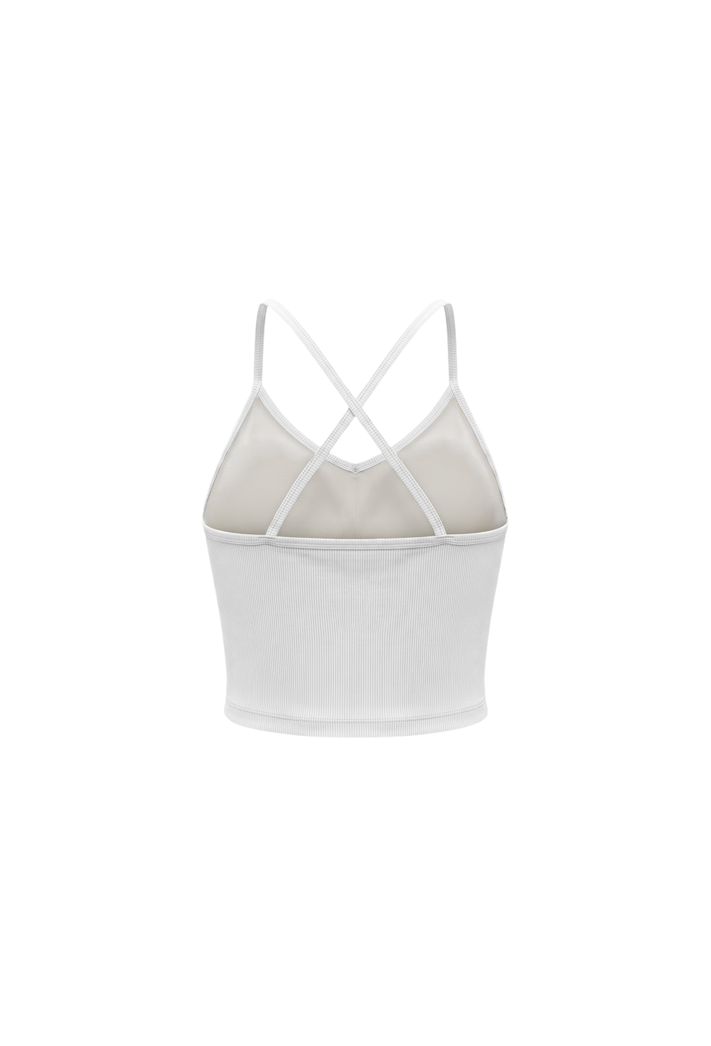 HDEX Baju Korea Olahraga Soft Skin Shirring Bra Top White Wanita Fitness