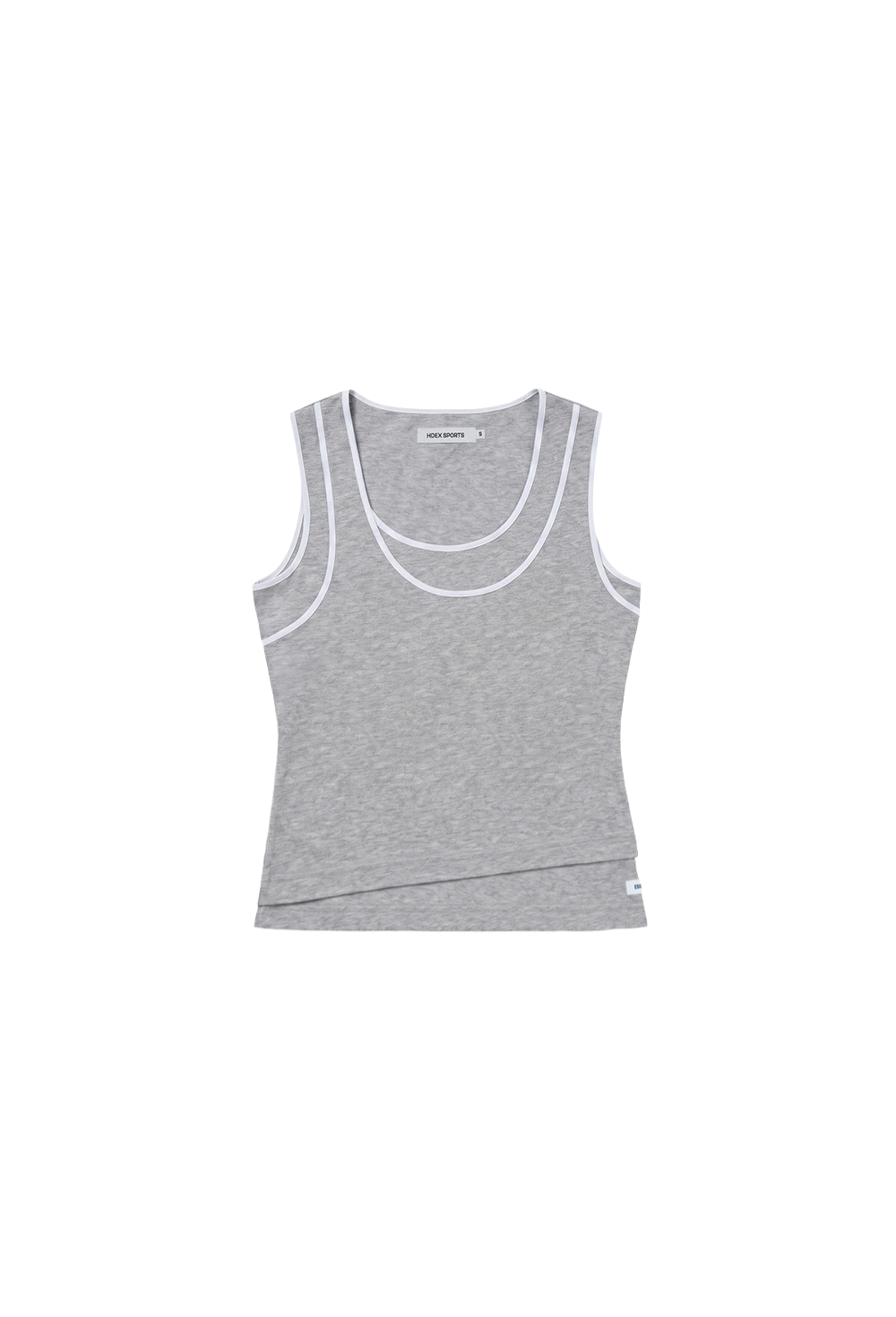 HDEX Baju Korea Olahraga Essential Double Layer Sleeveless W Melange Gray Wanita Fitness