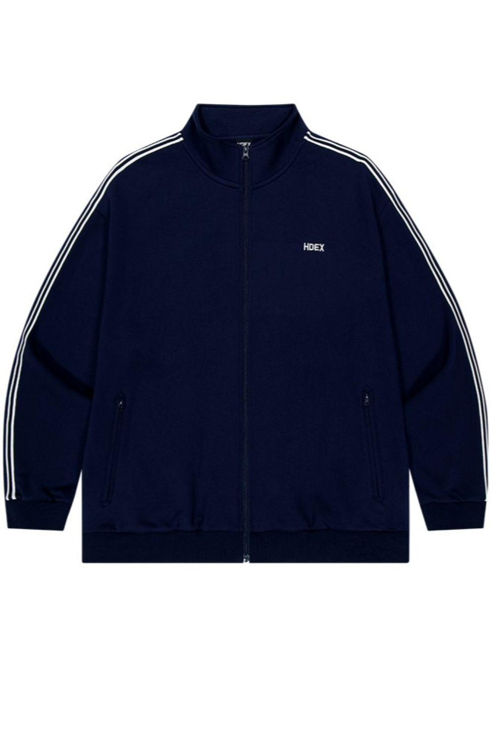 HDEX Baju Korea Olahraga Main Logo Track Jacket Navy Jaket Pria Wanita Fitness