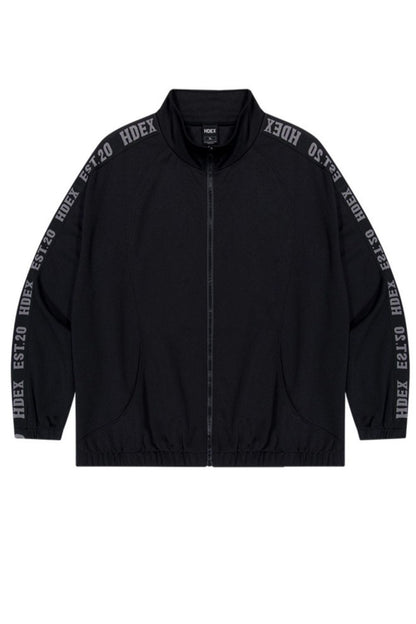 HDEX Baju Korea Olahraga Tape Mesh Track Jacket Black Jaket Pria fitness