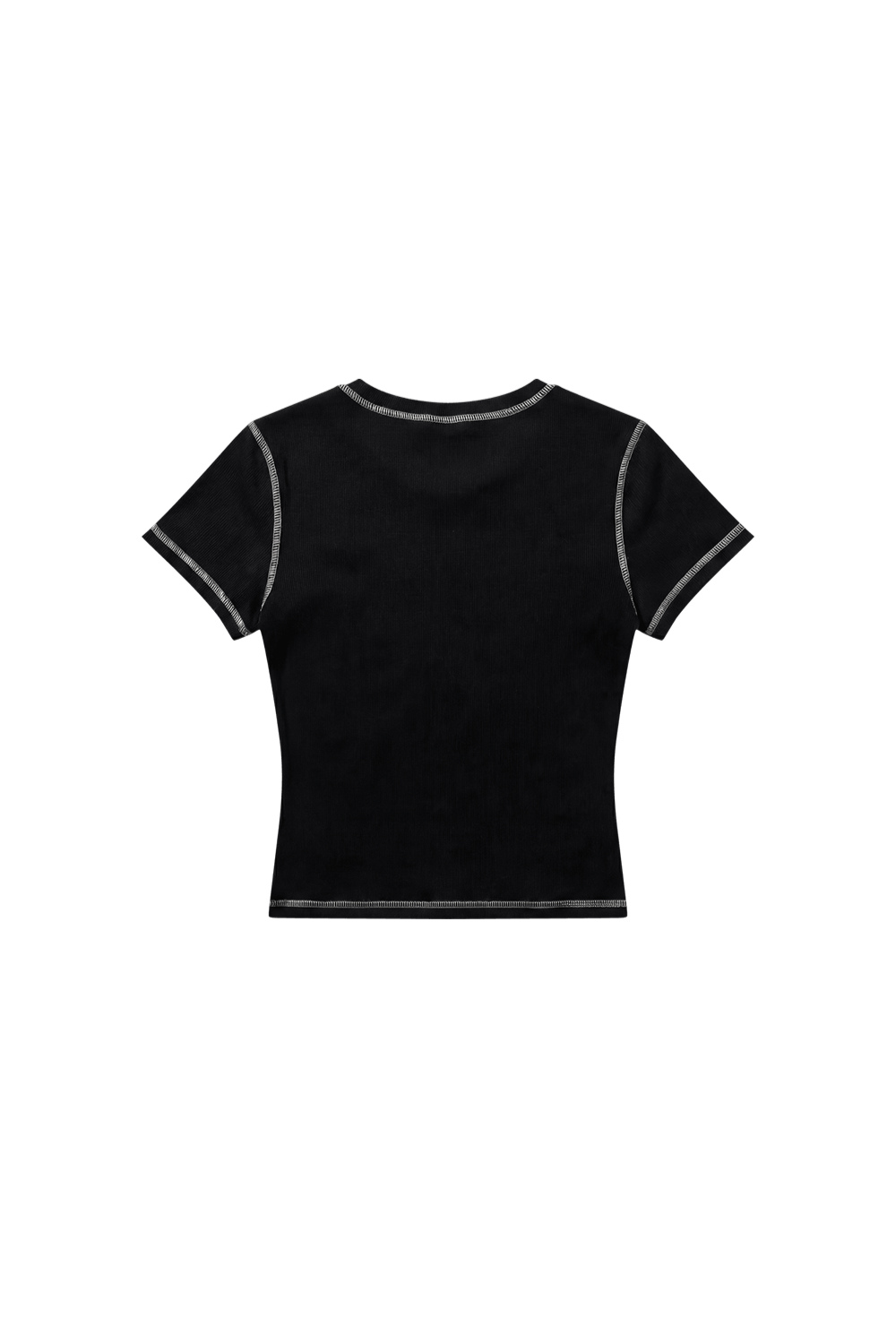 HDEX Baju Korea Olahraga Ribbed Stitch Short Sleeve W Black Wanita Fitness