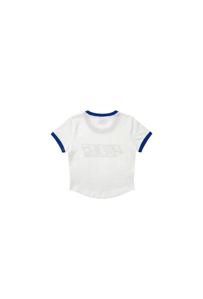 HDEX Baju Korea Olahraga Clear 916 Ringer Crop Short Sleeve White Wanita Fitness