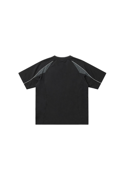 HDEX Baju Korea Olahraga Reverse Double Layer Half Jersey Short Sleeve Black Pria Fitness